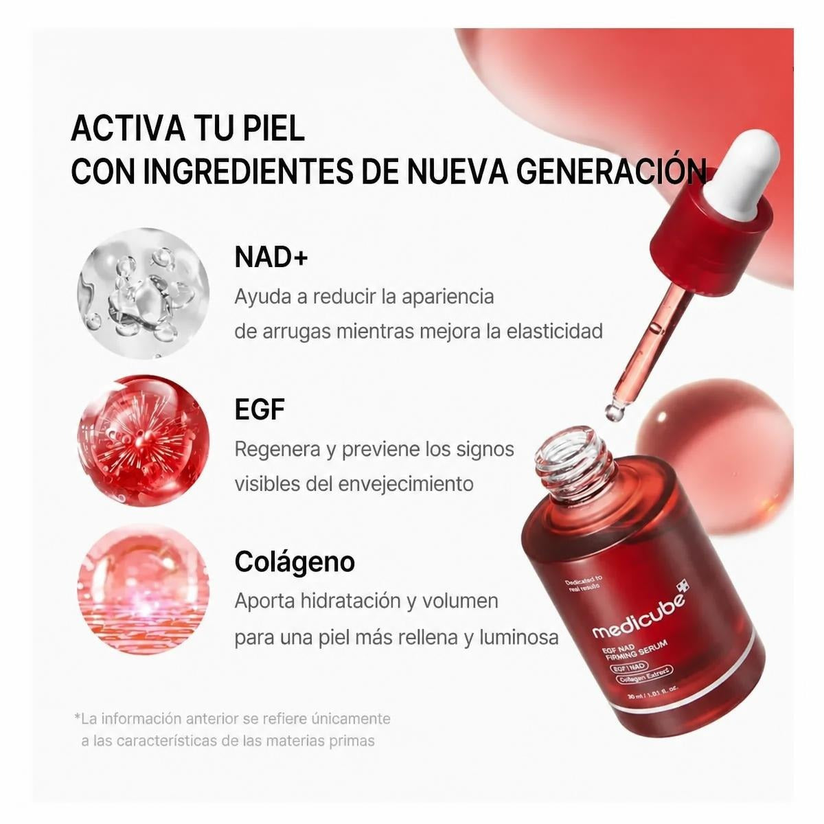 Medicube NAD+ EGF Serum Reafirmante Cara Cuello Antiedad